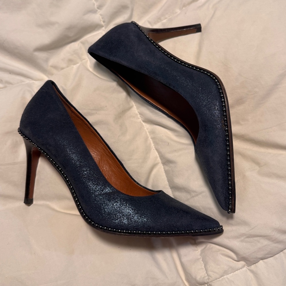 COACH Leather Waverly Bead-Chain Pumps Studded